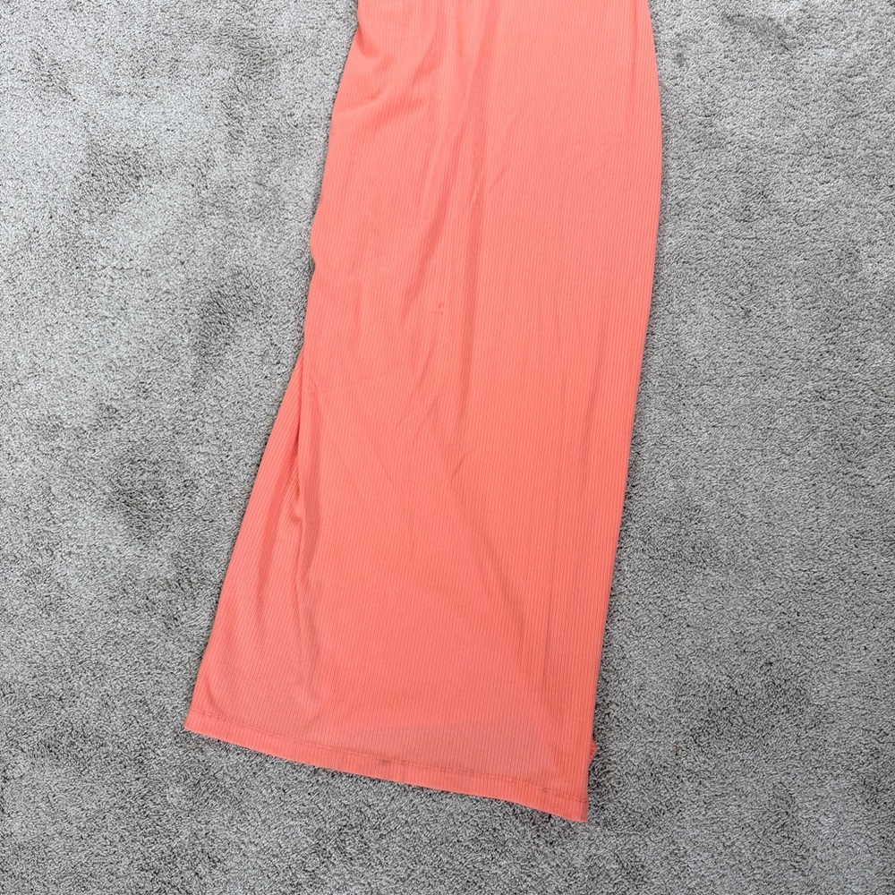 L*Space Wome’s Sandpiper Maxi Dress Sleeveless Ribbed Side Ruched Putty Orange S - Picture 9 of 14